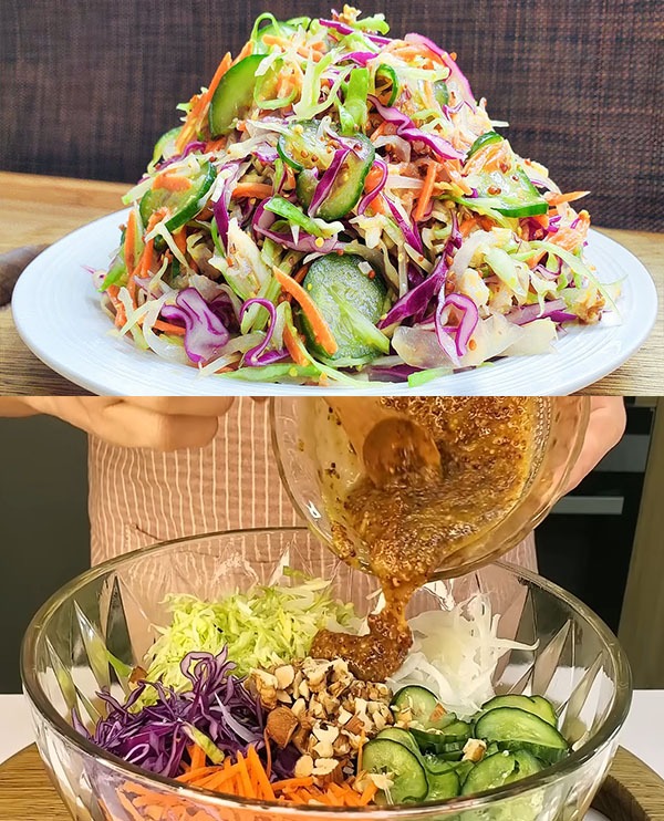 Crunchy Cabbage Salad with Sweet and Tangy Dressing