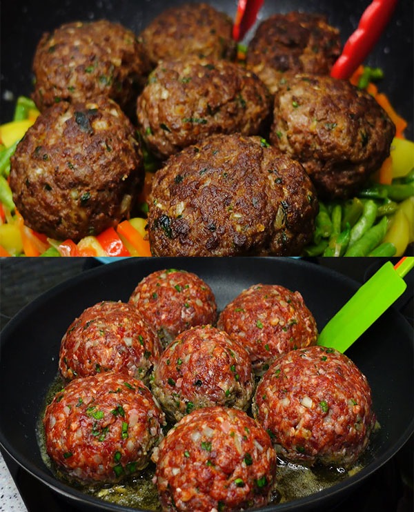 Rustic Meatballs with Vegetable Medley